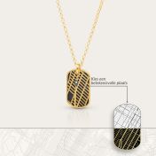 Collier Silhouette Carte en Petite Plaque [Vermeil 18ct]