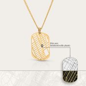 Kaart Ketting Voor Mannen - 18K Goud Verguld