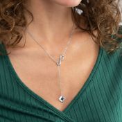 Lariat Unendlichkeit Halskette mit Nano-Bibel [Sterlingsilber]
