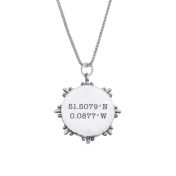 Collier Médaillon Étoile du Nord Avec Coordonnées [Argent 925] 