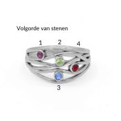 Golven van de Oceaan Geboortesteen Ring [Sterling Zilver]