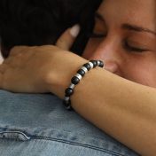 Bracciale con Nome in Onice ed Ematite Miste [Argento 925]