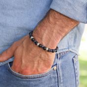 Bracciale in Onice e Lapislazzulo con Nome - Argento 925