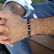 Bracciale in Onice e Lapislazzulo con Nome - Argento 925