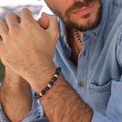 Bracciale in Onice e Lapislazzulo con Nome - Argento 925