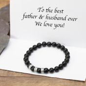 Bracciale da Uomo con Nome in Rilassante Onice Nero