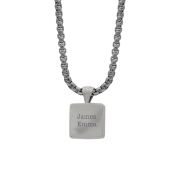 Onyx Engraved Necklace for Men - Sterling Silver