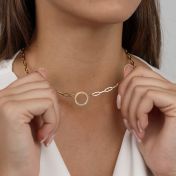 Mein Lebensanker Kette mit Gravur [750er vergoldet]
