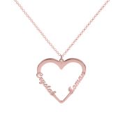 Unser Herz Kette mit Gravur [750er Rosévergoldet]