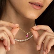 Collier Aurelia avec Pierre de Naissance et Diamants - Vermeil 18ct