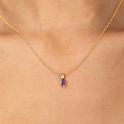 Collier Aurelia avec Pierre de Naissance et Diamants - Vermeil 18ct