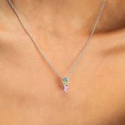 Mother’s Bloom Birthstone Necklace [Silver]