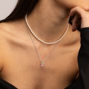 Mother’s Bloom Birthstone Necklace [Silver]