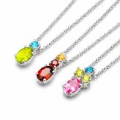 Mother’s Bloom Birthstone Necklace [Silver]