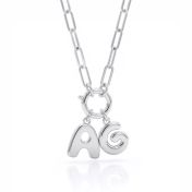 Bubble Initial Charm Necklace
