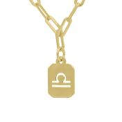 Zodiac Sign Necklace with Paperclip Chain [18K Gold Vermeil]