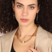 Pave Bedel Cubaanse Naam Ketting [18K Goud Verguld]