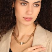 Pave Bedel Cubaanse Naam Ketting [18K Goud Verguld]
