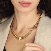 Pave Bedel Cubaanse Naam Ketting [18K Goud Verguld]
