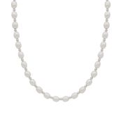 Pearl Necklace with [Sterling Silver] Beads