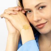 Beliebter Ort Armband mit Kartenanhänger [750er vergoldet]