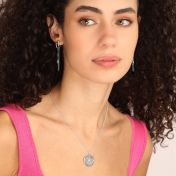 Personalized Snowflake Circle Necklace [Sterling Silver]