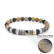 Bracelet Jaspe Picasso avec Prénoms pour Homme [Argent 925]
