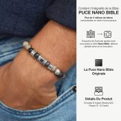 Bracelet Jaspe Picasso avec Prénoms pour Homme [Argent 925]