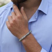 Pulsera con Ojo Turco para Hombres con Piedras de Jaspe Picasso