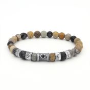 Pulsera con Ojo Turco para Hombres con Piedras de Jaspe Picasso