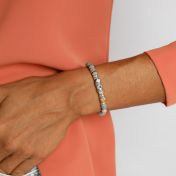 Bracciale con Ciondolo in Diaspro di Picasso da Donna - Cristallo nero [Argento 925]