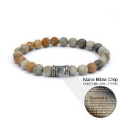 Picasso Jasper Men Bracelet with Nano Bible 