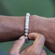 Bracelet Jaspe Picasso avec Prénoms pour Homme [Argent 925]