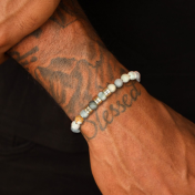 Picasso Jasper Men Name Bracelet [10 Karat Gold]