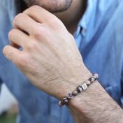 Bracciale Classico da Uomo in Diaspro Rosa - Argento 925