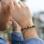 Roze Jaspis Mannen Naam Armband