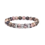 Roze Jaspis Mannen Naam Armband