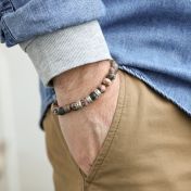 Roze Jaspis Mannen Naam Armband