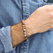 Roze Jaspis Mannen Naam Armband
