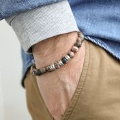 Roze Jaspis Mannen Naam Armband