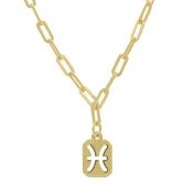 Fische - Paperclip Kette mit Sternzeichen [Sterlingsilber]