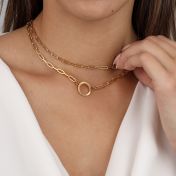 Mein Lebensanker Kette mit Gravur [750er vergoldet]