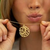 Collier Carte Lunaire Précieuse - Vermeil 18ct