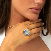 Talisa Aqua Silhouette Map Necklace [18K Gold Plated]
