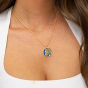 Talisa Aqua Silhouette Map Necklace [18K Gold Plated]