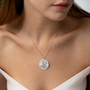 Wertvoller Ort Gravierte Karte Halskette [585er Weißgold]