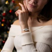 Erinnerungskreis Silhouette Armband mit Kartenanhänger [Sterlingsilber] 