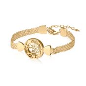 Bracciale con Mappa dei Punti Preziosi e Catena Milanese [Placcato Oro 18K]