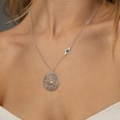 Kostbare Plek Kaart Ketting met Nano Bijbel [Sterling Zilver]