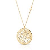 Collier Carte Précieuse avec Croix Latérale [Vermeil 18ct]